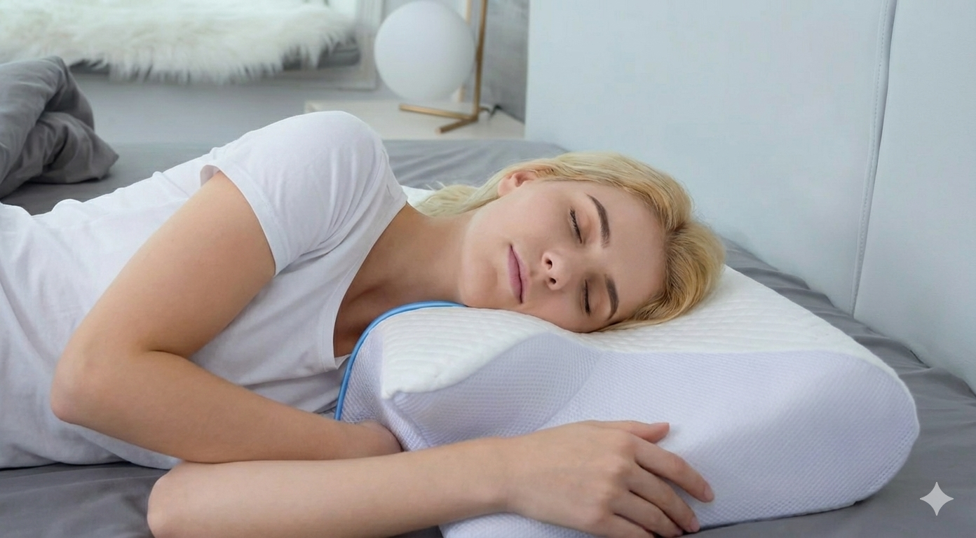 Sleepya - oreiller de support rectangulaire tissu tricoté