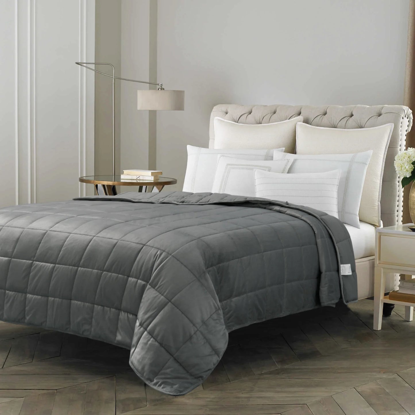 Sleepya - couverture lestée microfibre gris